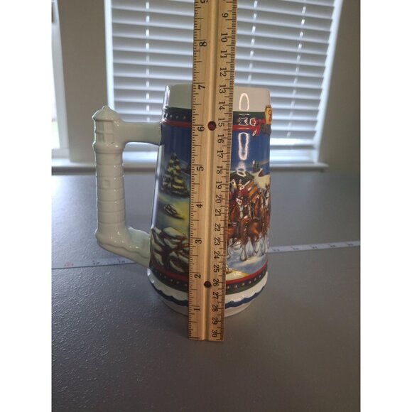 2002 Budweiser Guiding The Way Home Holiday Beer Stein Clydesdale CS529 Vintage - Picture 8 of 9